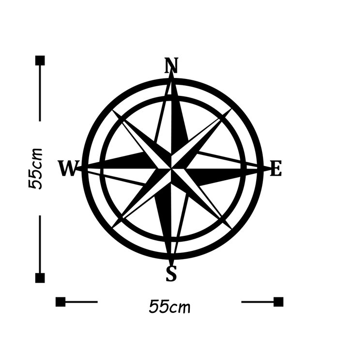 Wallity Compass Escultura de Pared Metálica Negra Wallity Compass Escultura de Pared Metálica Negra